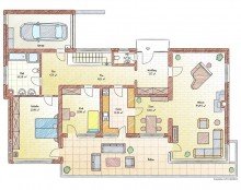 Grundriss EG - die zus�tzliche Garage wurde sp�ter errichtet und ist nicht eingezeichnet Repr�sentatives Einfamilienhaus in bester Aussichtslage von Waldshut - Wohnen �ber dem Rheintal