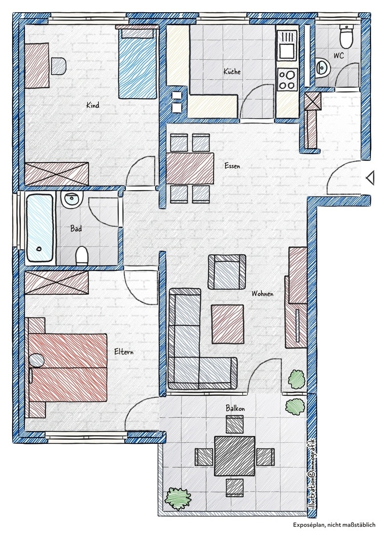 Grundriss Etagenwohnung Lottstetten