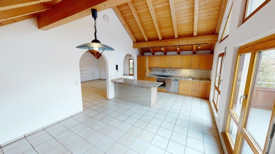 offene Wohnk�che Dachgeschosswohnung K�ssaberg