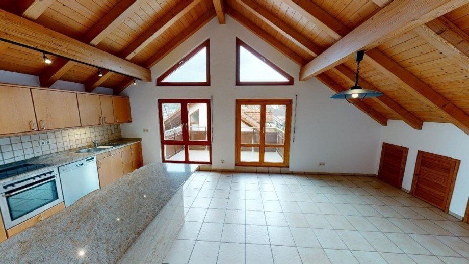 offene Wohnk�che Dachgeschosswohnung K�ssaberg