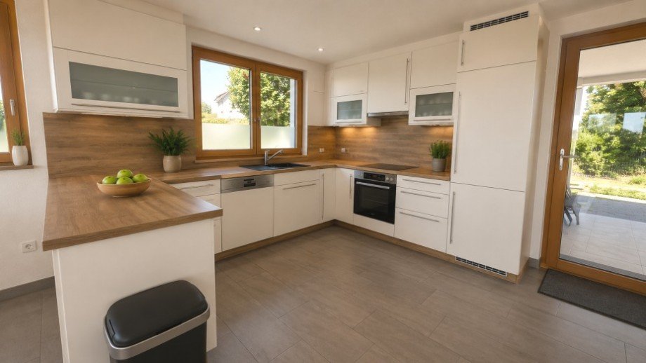 moderne Einbauk�che Erdgeschosswohnung G�rwihl