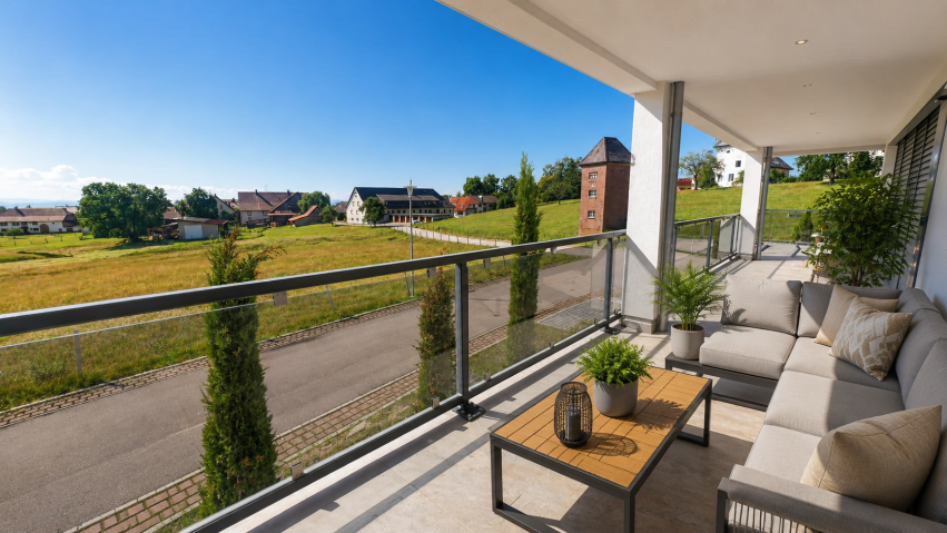 sonniger Balkon (S�dseite) Erdgeschosswohnung G�rwihl