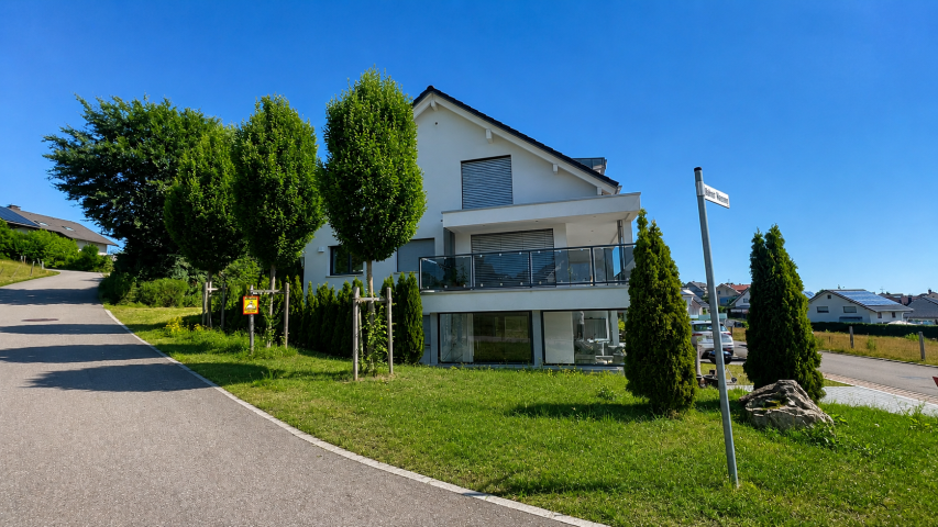 Hausansicht Westseite Erdgeschosswohnung G�rwihl