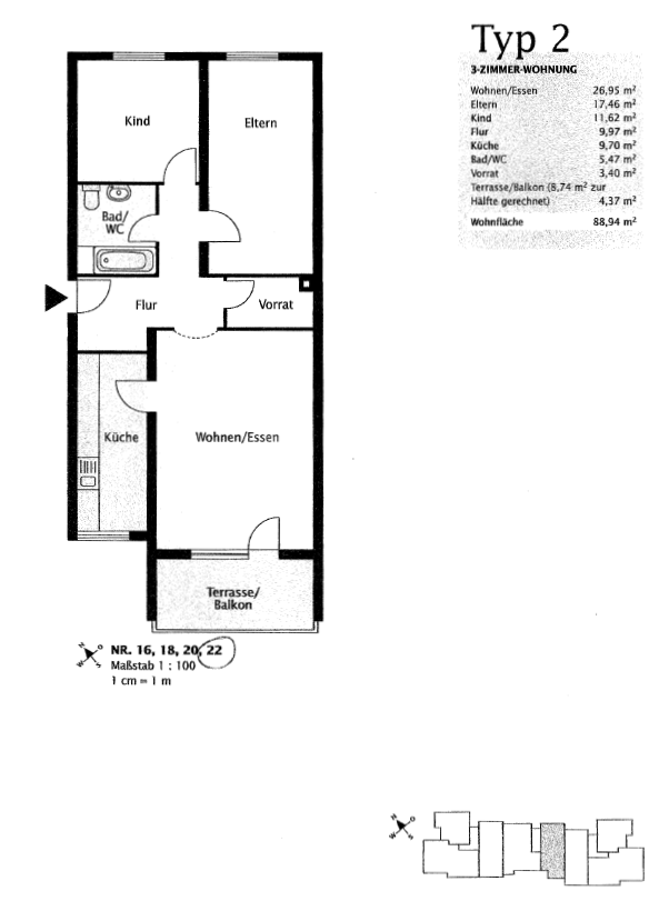 Grundriss Wohnung Etagenwohnung Waldshut-Tiengen