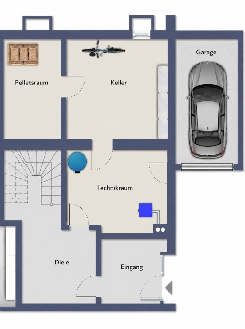 Grundriss Keller (UG) Erdgeschosswohnung G�rwihl