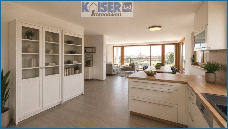 lichtdurchflutender Wohn - und Essbereich G�rwihl Erdgeschosswohnung Moderne 3-Zimmer-Erdgeschosswohnung mit Terrasse und Blick ins Gr�ne