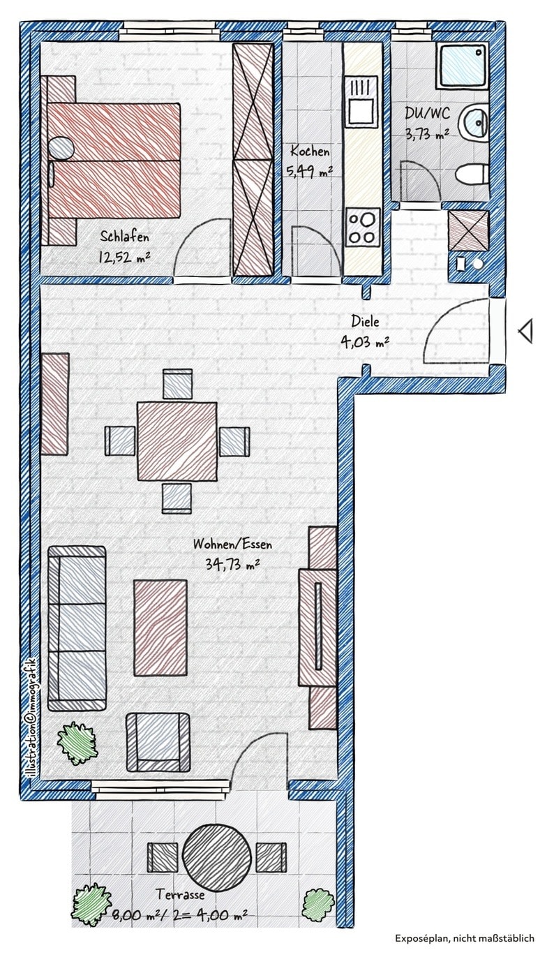 Grundriss Erdgeschosswohnung Waldshut-Tiengen