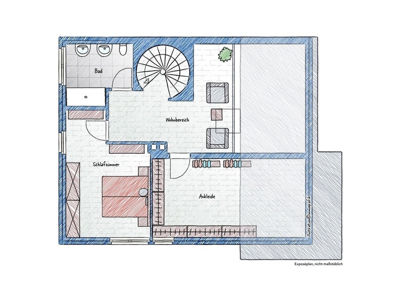 Grundriss Dachgeschoss Doppelhaush�lfte Waldshut-Tiengen