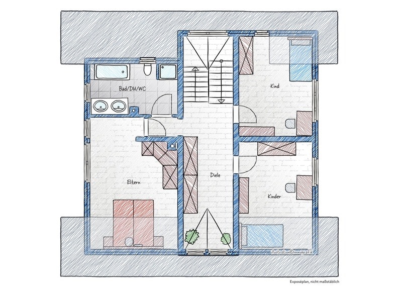 Grundriss Obergeschoss Einfamilienhaus Laufenburg