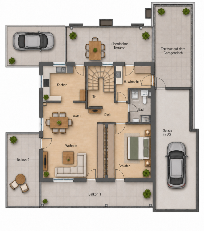 Grundriss Erdgeschosswohnung G�rwihl
